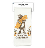 California Bear & Poppy Tea Towel