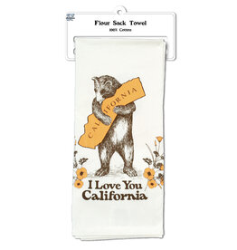 California Bear & Poppy Tea Towel