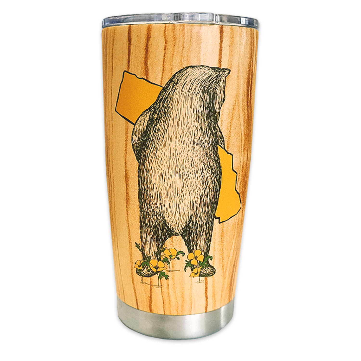 California Woodgrain Bear Hug Travel Mug