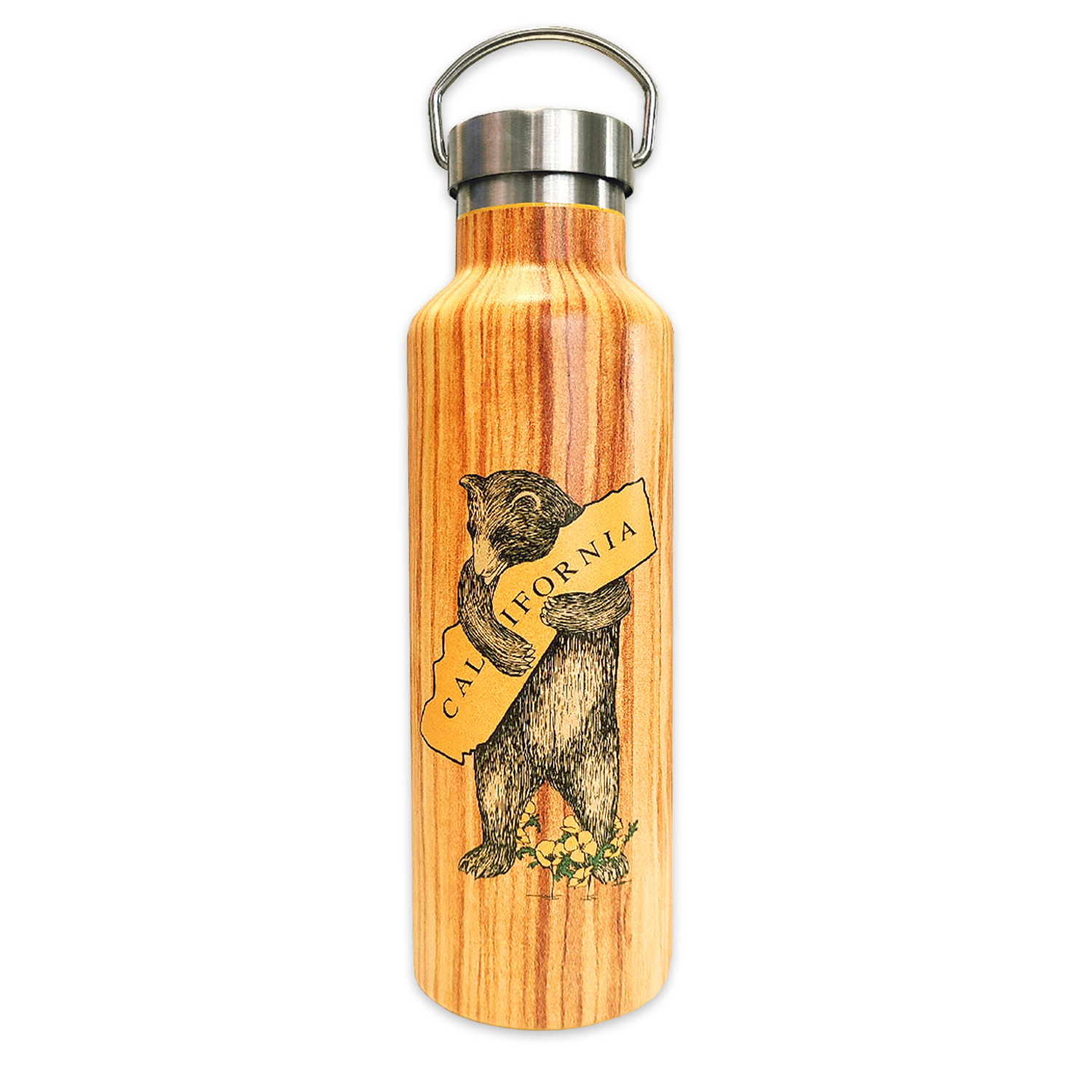 SF Mercantile California Bear Woodgrain Water Bottle