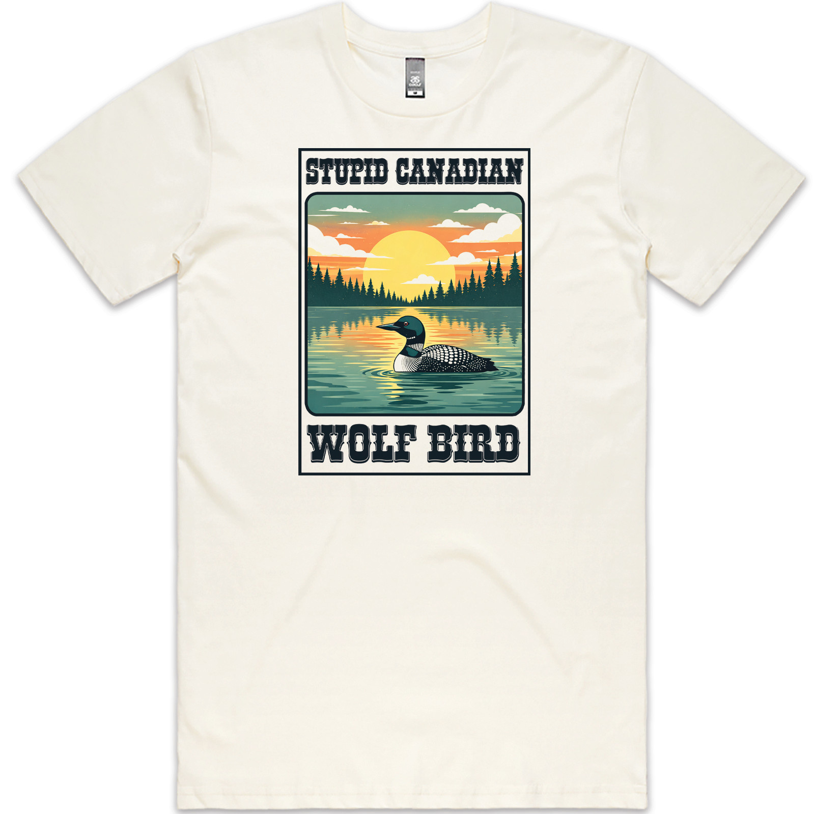 Wolf Bird Tee, Cream