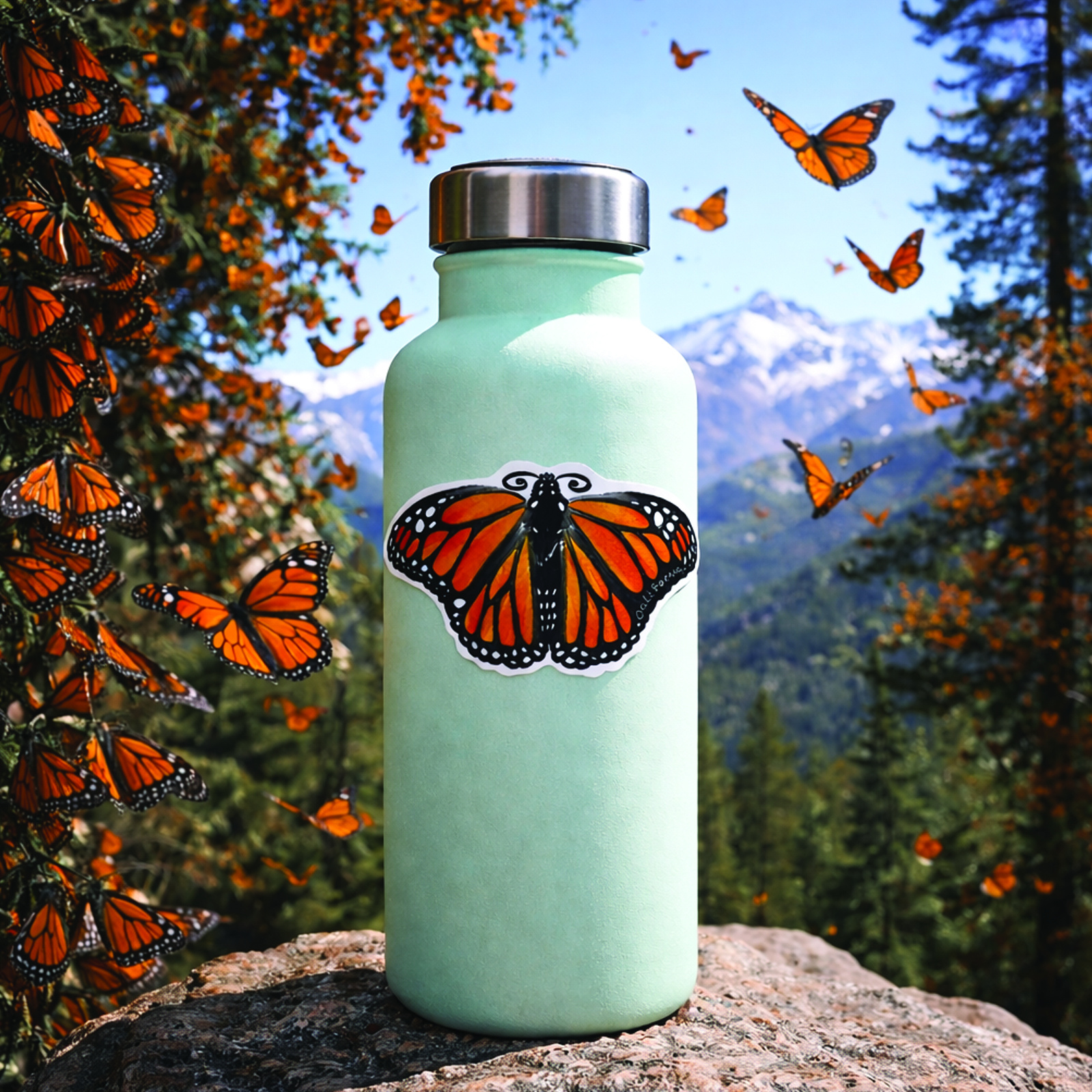 California Monarch Butterfly Vinyl Sticker