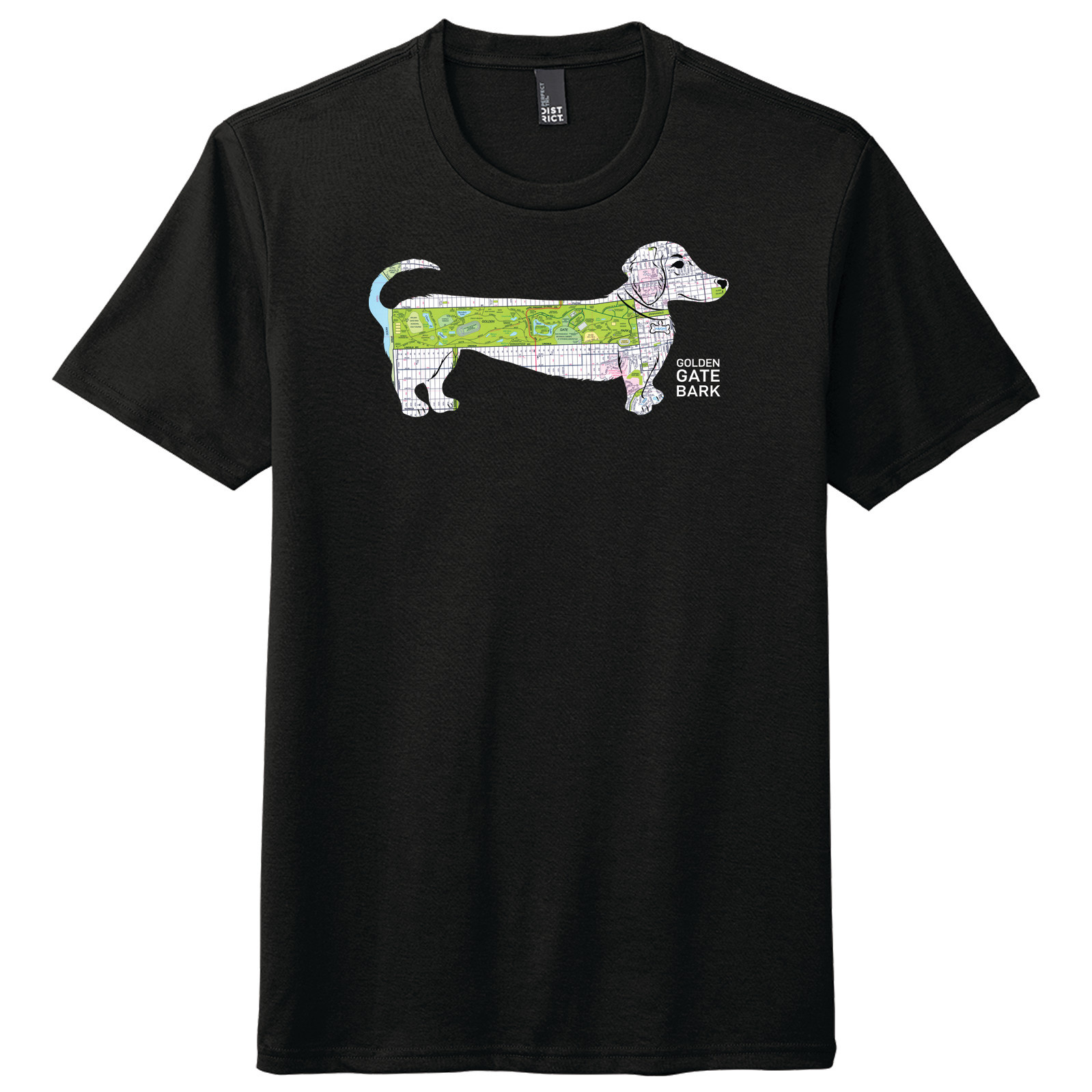 Golden Gate Bark Unisex Tee, Black