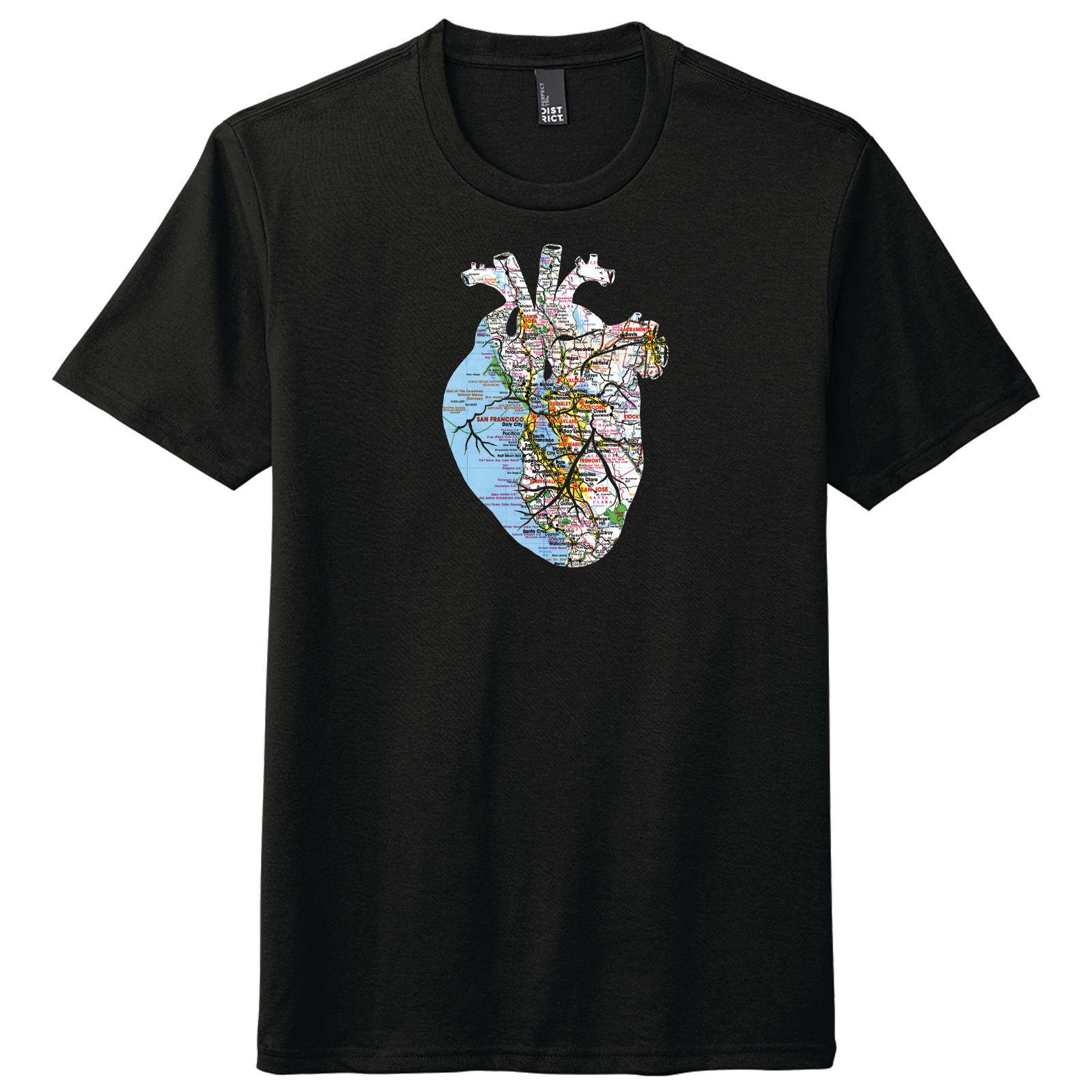 SF Heart Unisex Tee, Black,