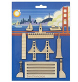 Wooden Laser Cut SF Skyline Model / Puzzle, 9 pc set