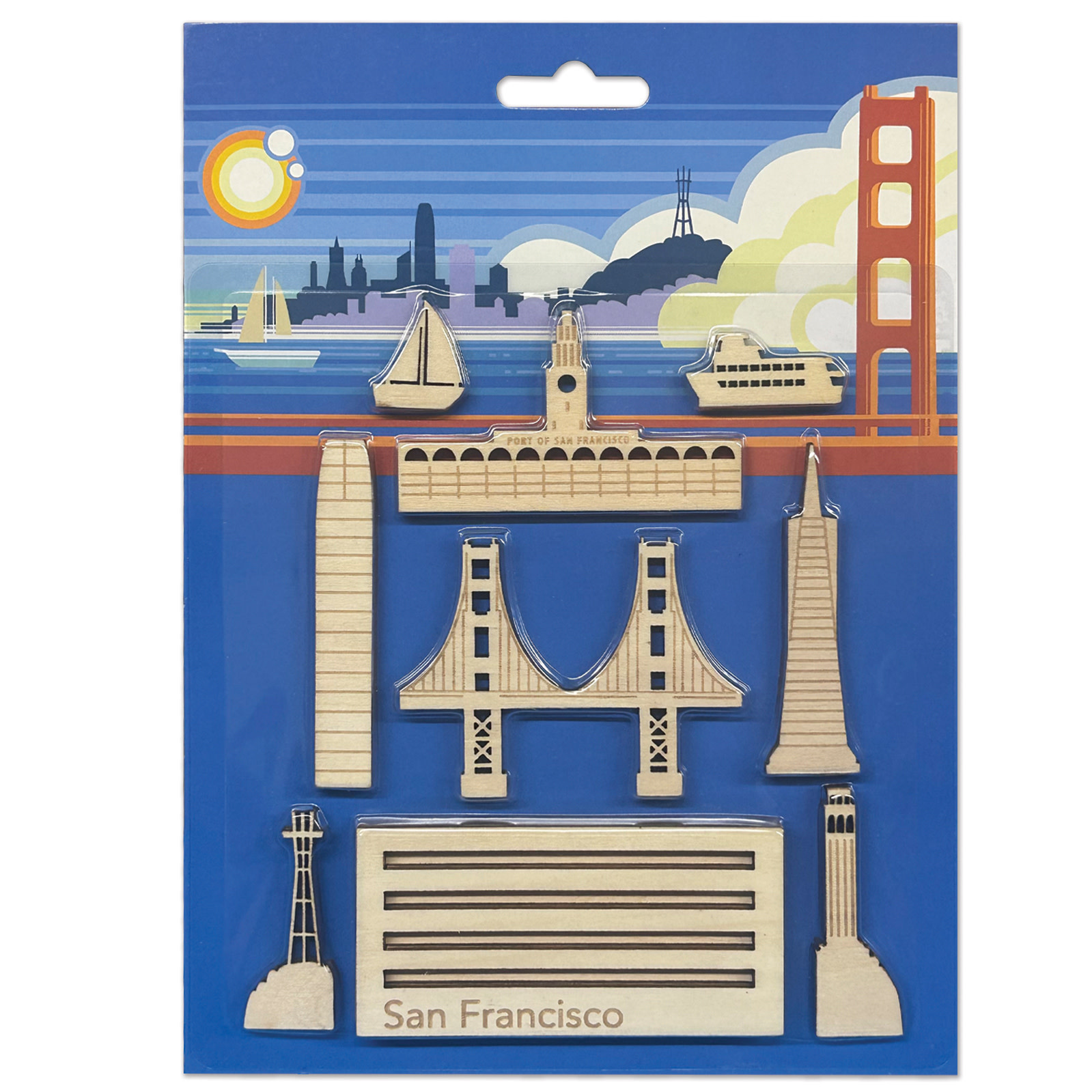 Wooden Laser Cut SF Skyline Model / Puzzle, 9 pc set