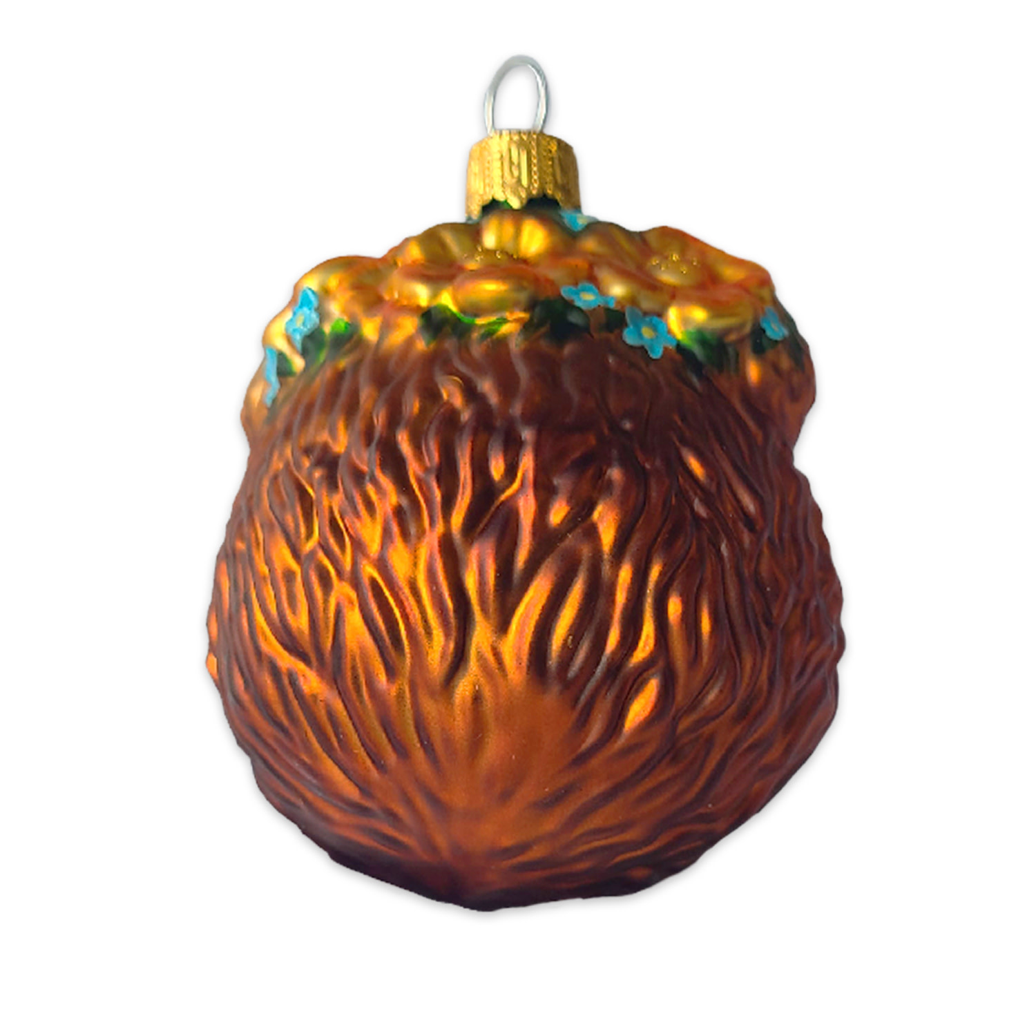 SF Mercantile Floral Crown Bear Head Glass Ornament
