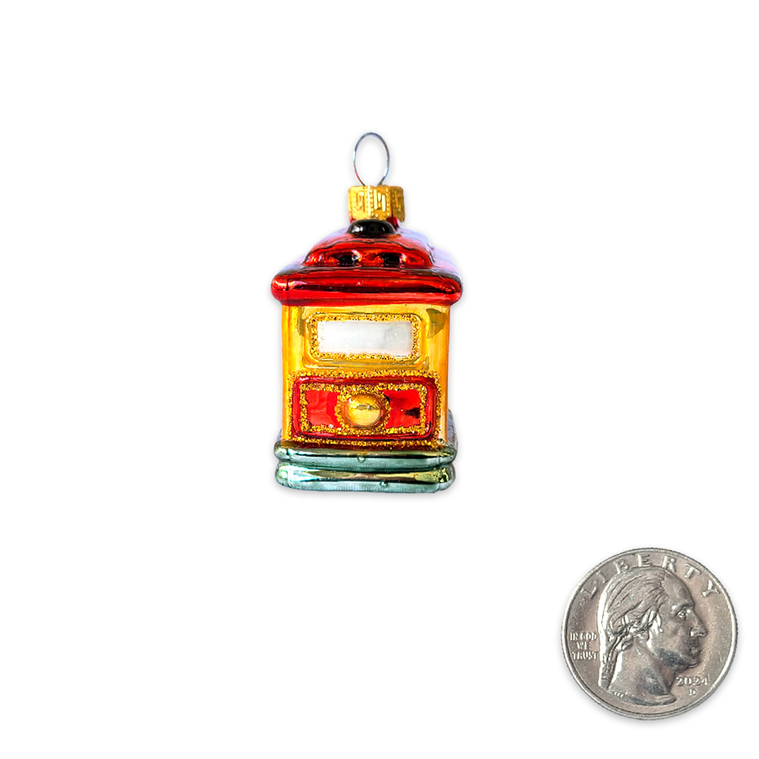 SF Mercantile Mini Cable Car Mini Glass Ornament