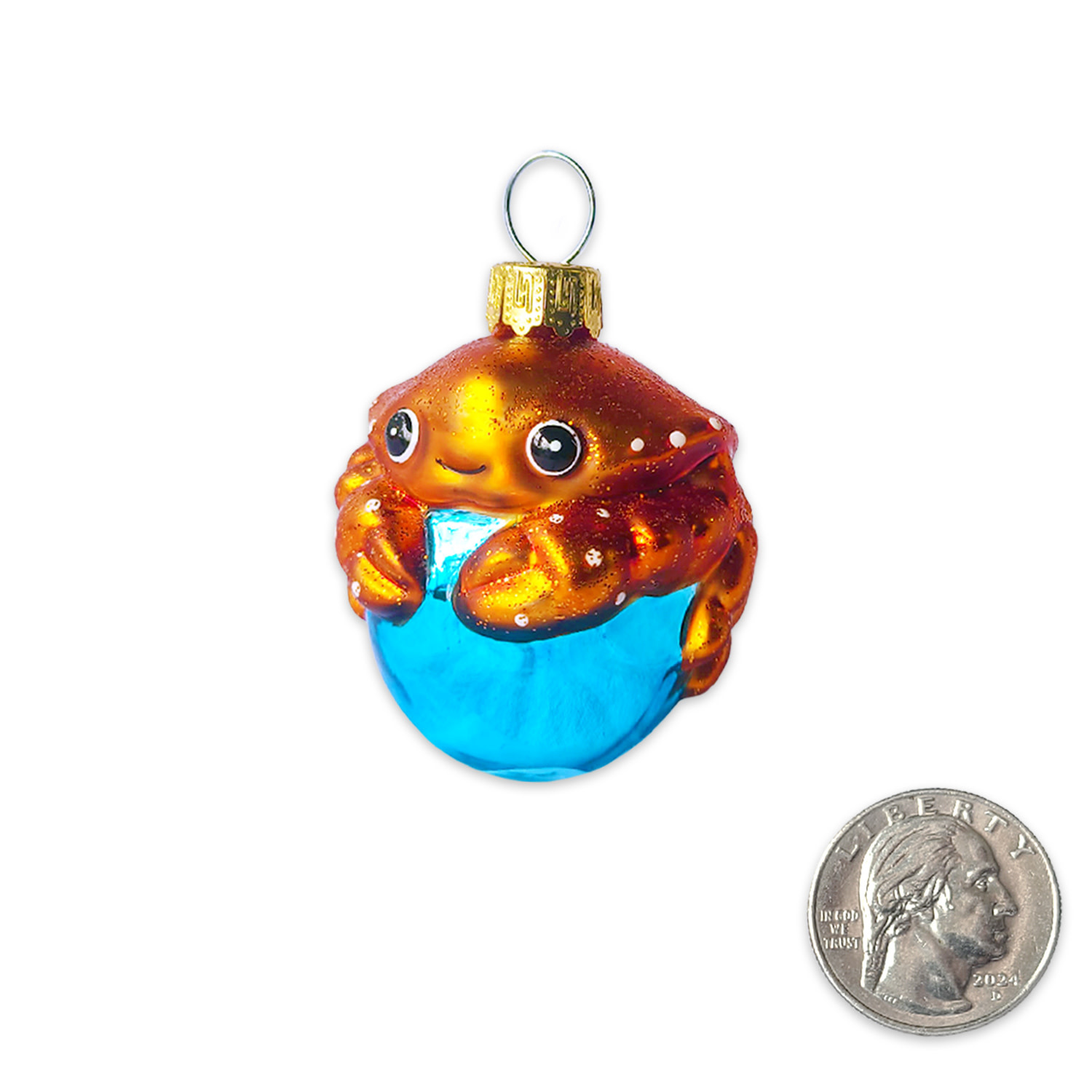 SF Mercantile Mini Crab Glass Ornament