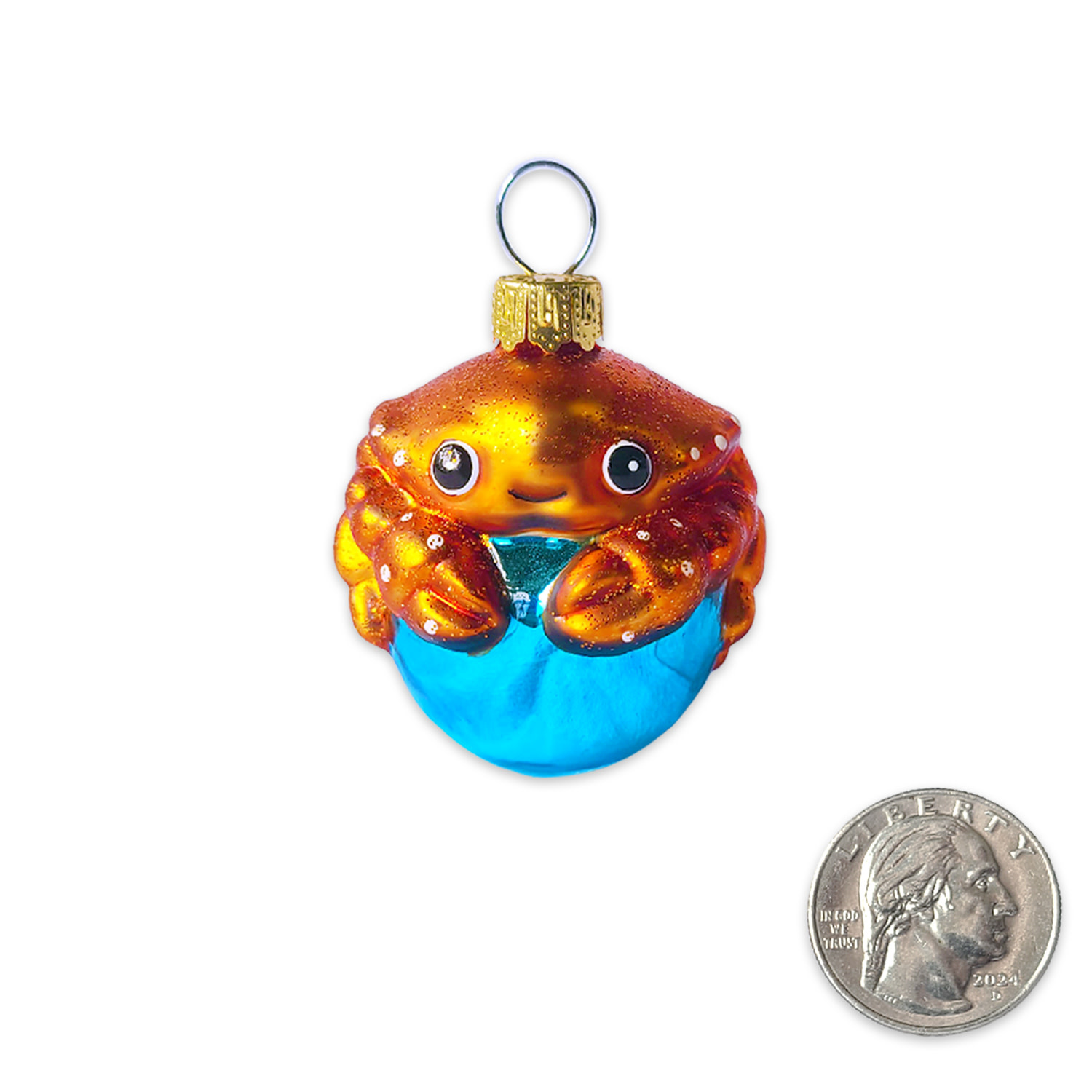 SF Mercantile Mini Crab Glass Ornament
