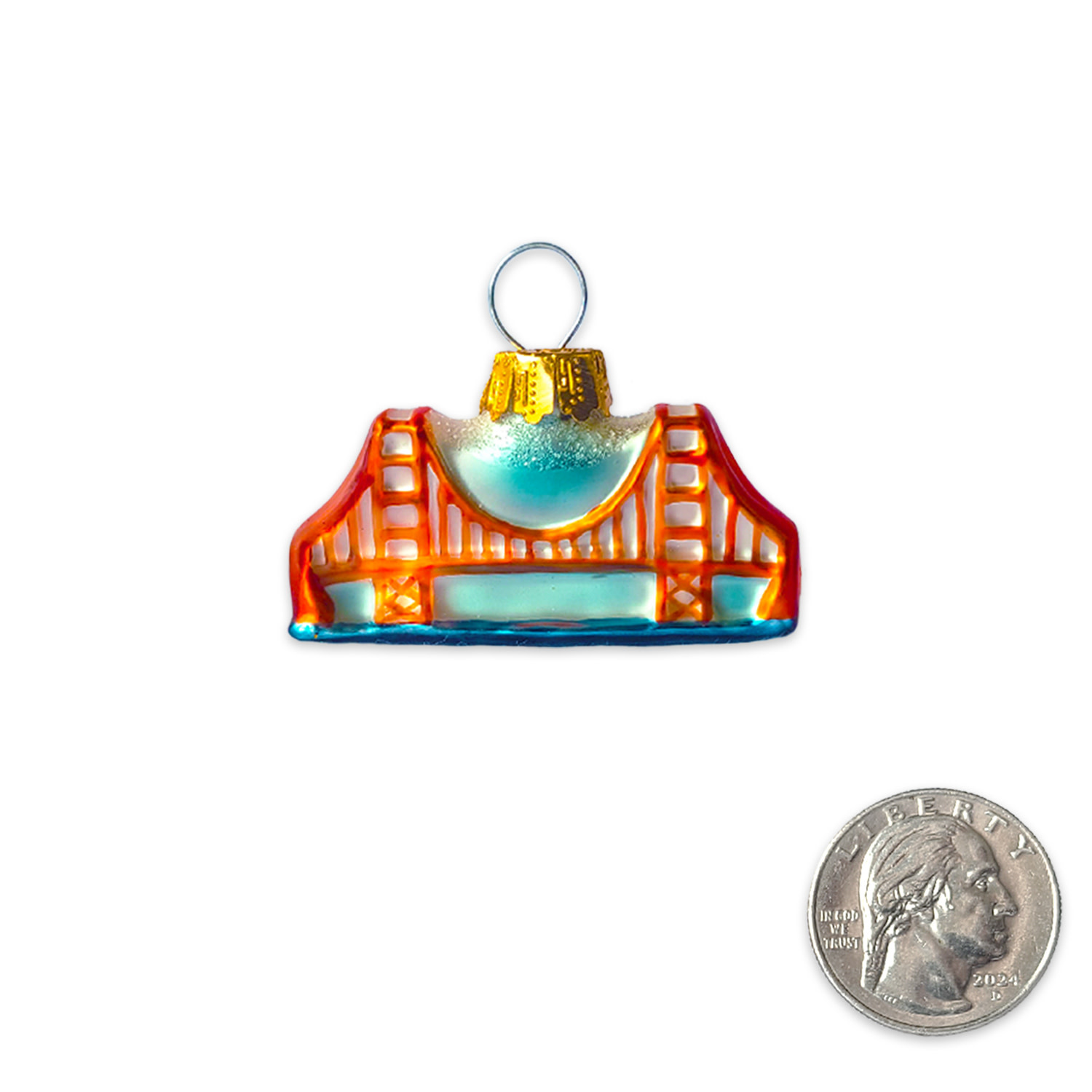 SF Mercantile Mini Golden Gate Bridge Glass Ornament