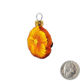 SF Mercantile Mini Poppy and Monarch Glass Ornament