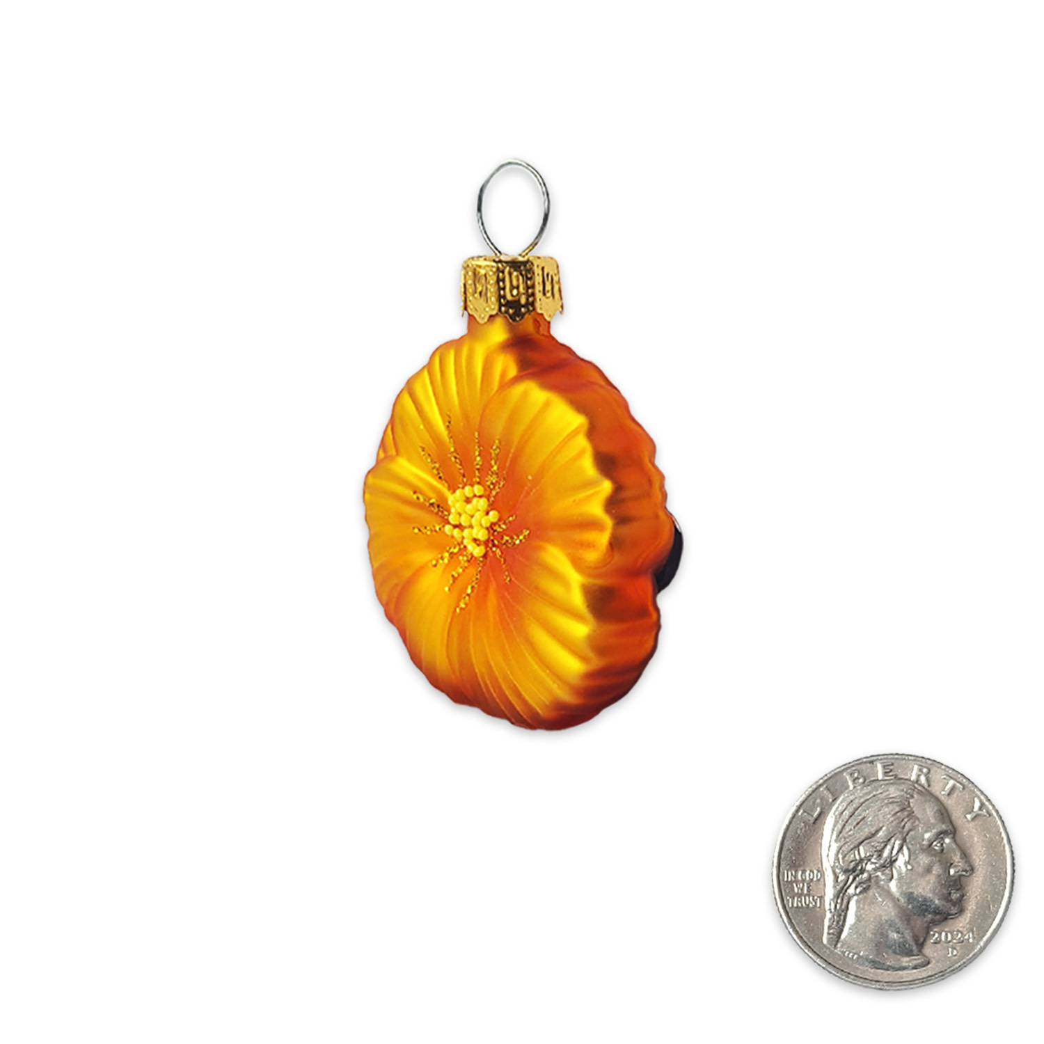 SF Mercantile Mini Poppy and Monarch Glass Ornament