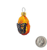 SF Mercantile Mini Poppy and Monarch Glass Ornament