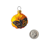 SF Mercantile Mini Poppy and Monarch Glass Ornament