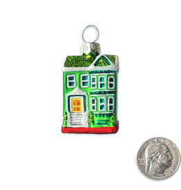 SF Mercantile Mini Victorian House Glass Ornament