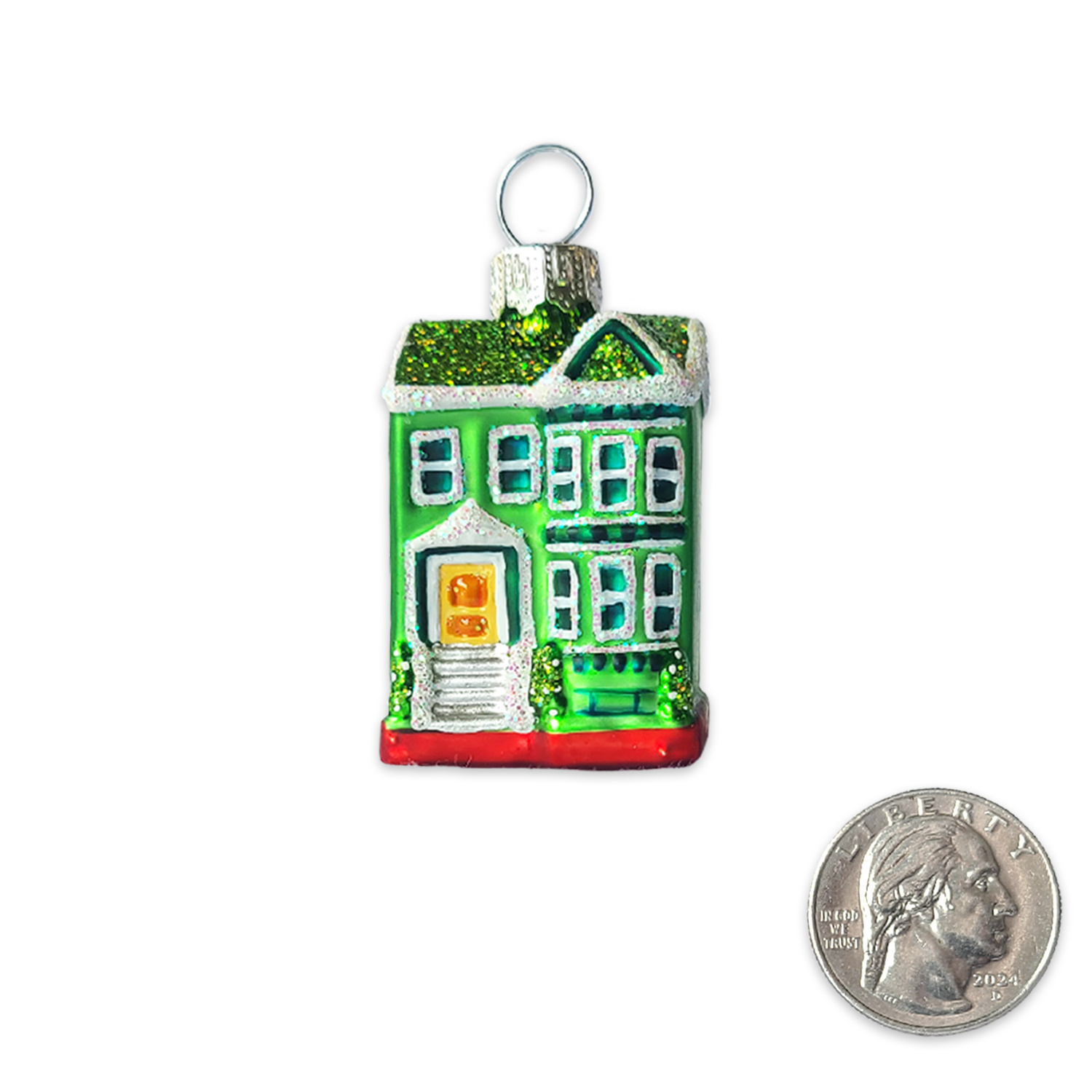 SF Mercantile Mini Victorian House Glass Ornament