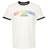 Varsity SF 1776 CA Unisex Ringer Tee, Vintage White/Black,