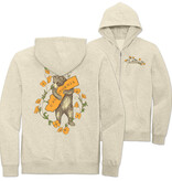 CA State w/Poppies Bear Zip Hoodie, Oatmeal