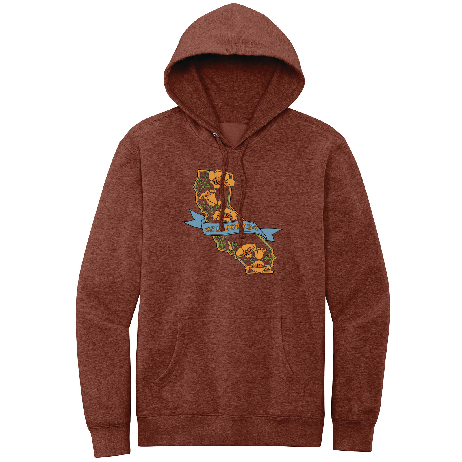 CA State w/Poppies P/O Hoodie, Heather Russet,