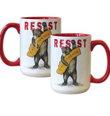 CA Resist Bear Stoneware Ceramic Mug, holds 15 oz