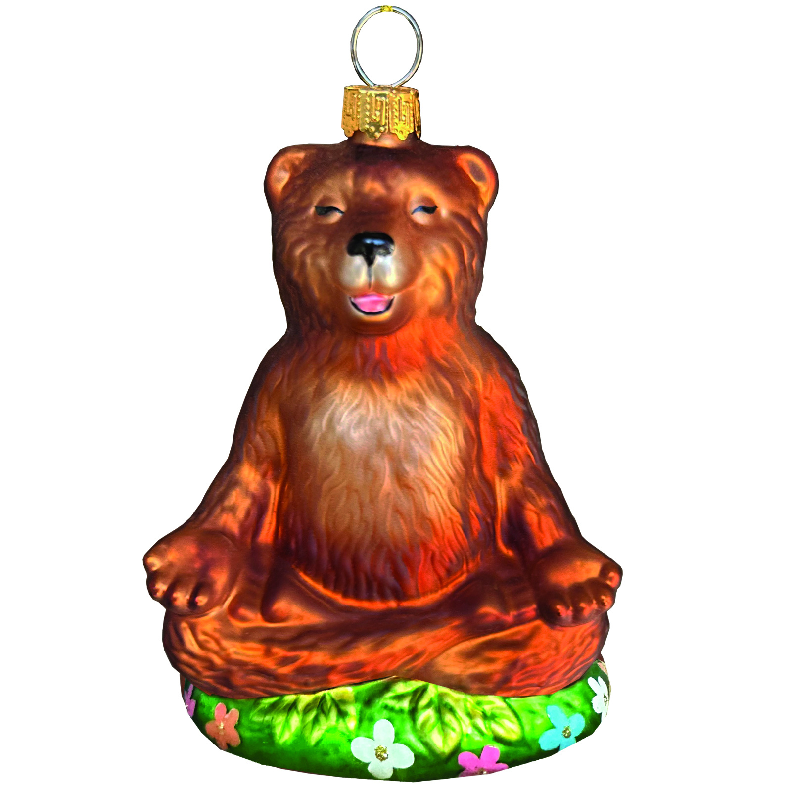 SF Mercantile Zen Bear Glass Ornament