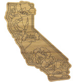 SF Mercantile CA State w/Poppies Bamboo Cutting Board