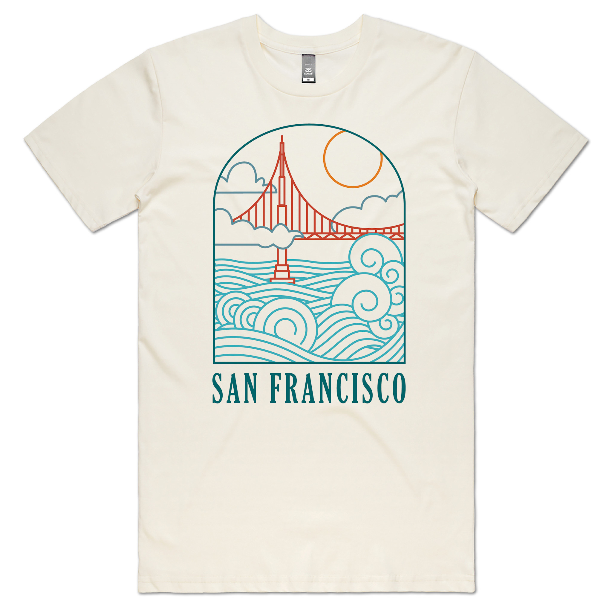Wavy Bridge Unisex Cream Tee