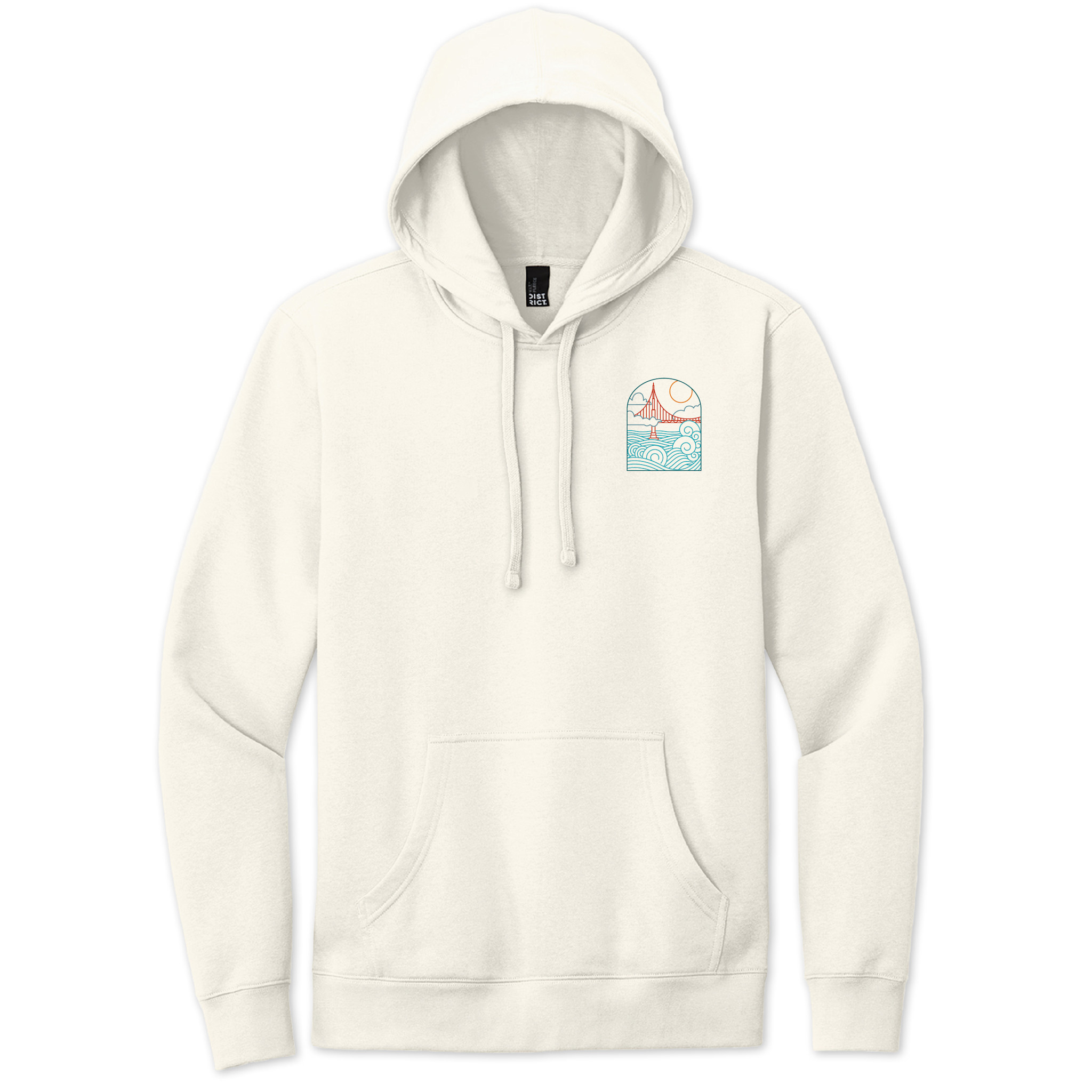 Wavy Bridge Unisex Pullover Hoodie, Cream,