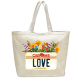 CA Love License Plate Beach Bag