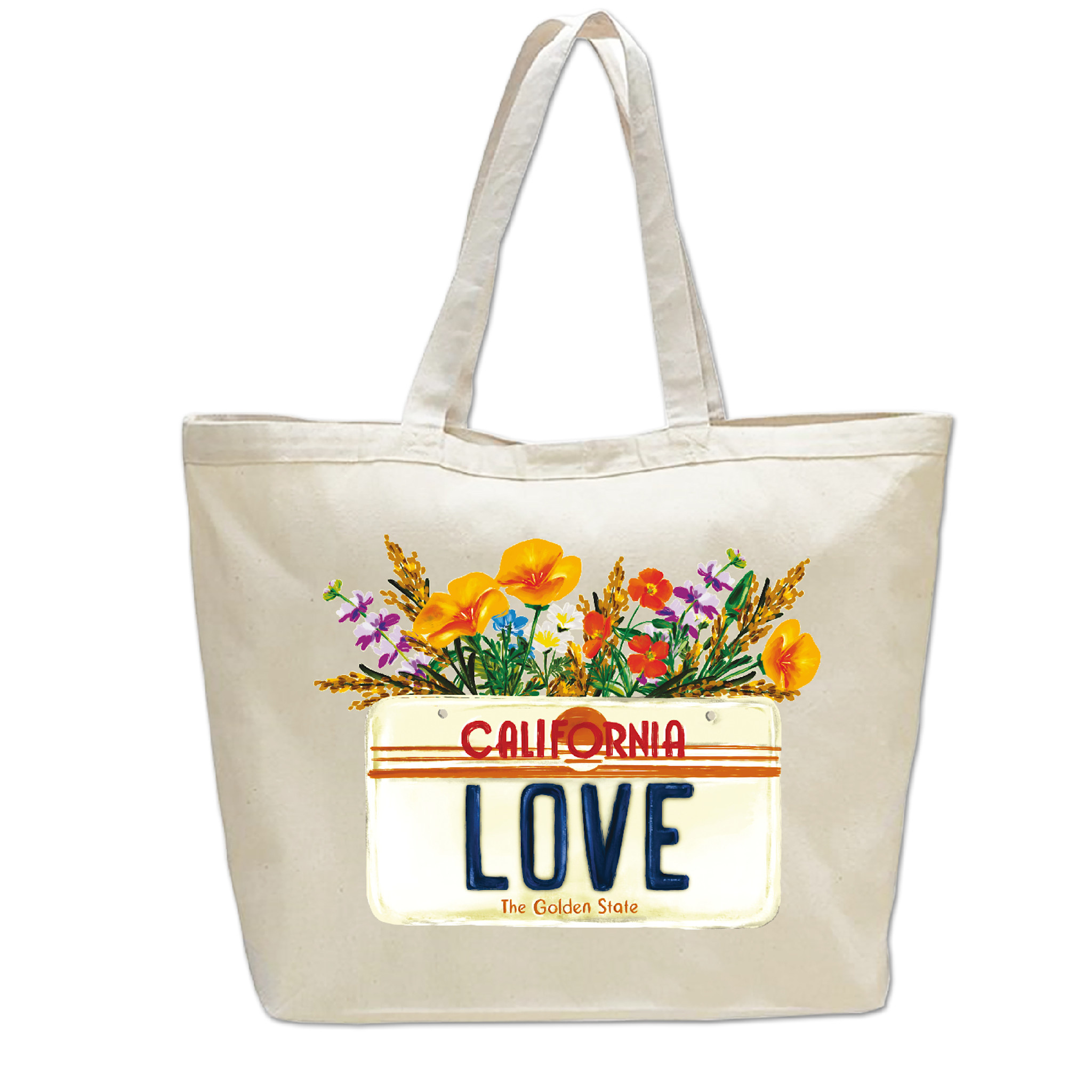 CA Love License Plate Beach Bag