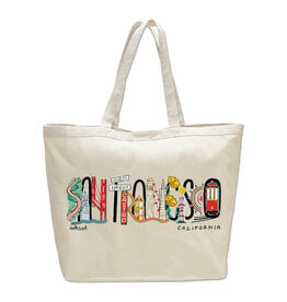 San Francisco Landmark Lettering  Beach Bag