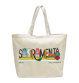 Sacramento Landmark Lettering  Beach Bag