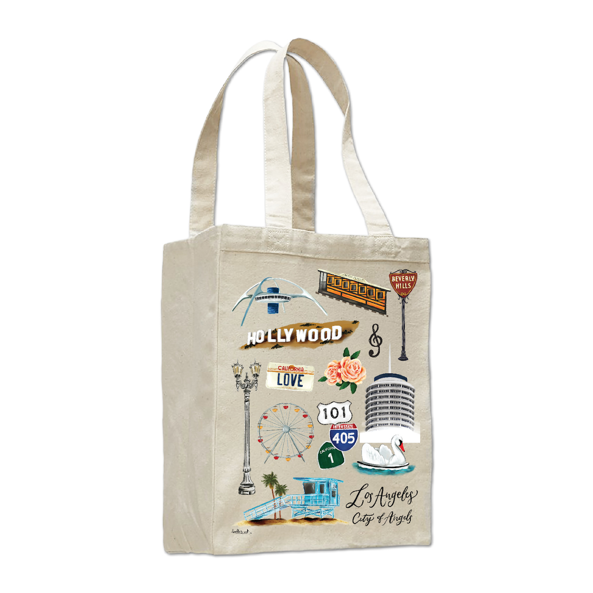 Los Angeles Collage Book Bag