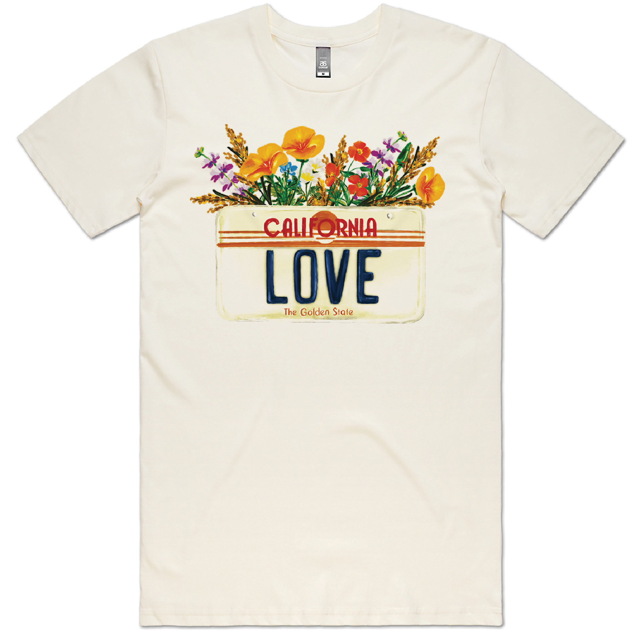 CA Love License Plate Unisex Tee, Cream
