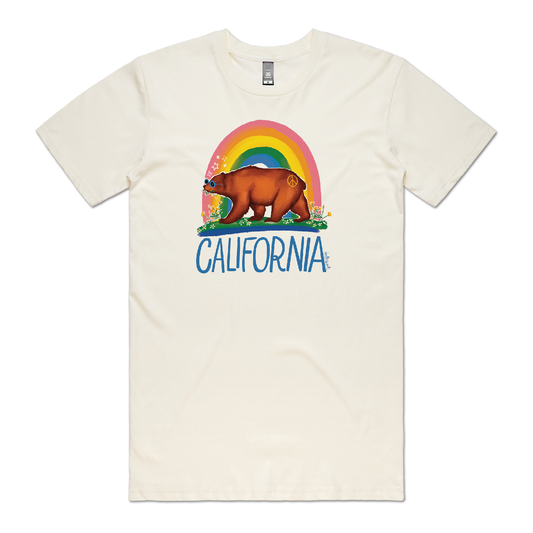 Good Vibes Bear Unisex Tee, Cream