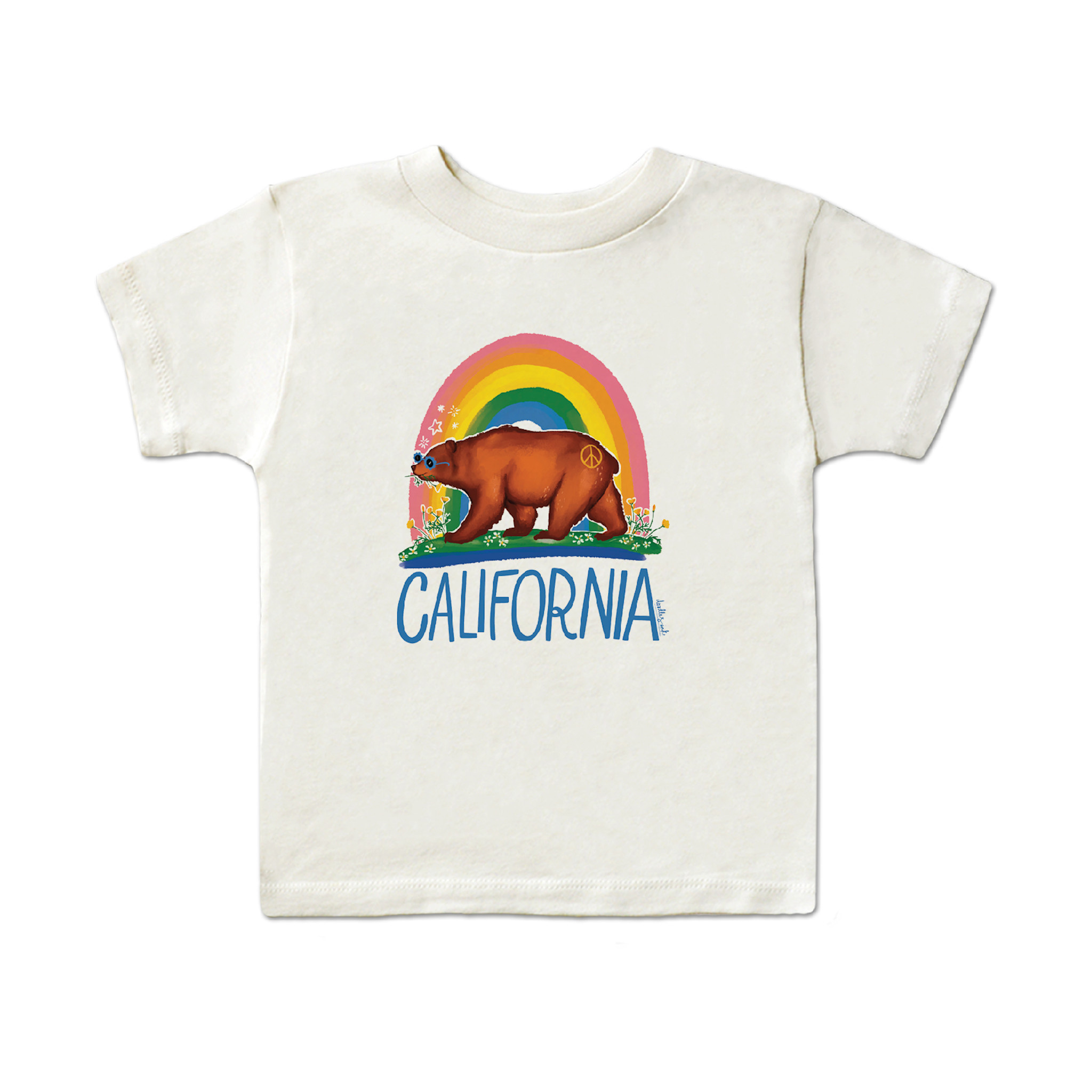 Good Vibes Bear Kids Tee, Cream