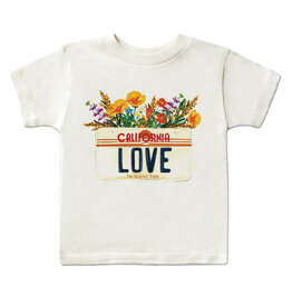 CA Love License Plate Kids Tee, Cream