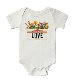 CA Love License Plate Onesie, Cream