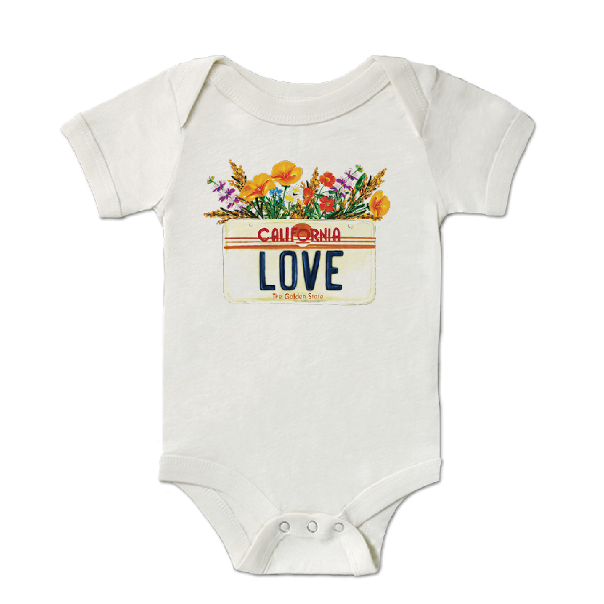 CA Love License Plate Onesie, Cream