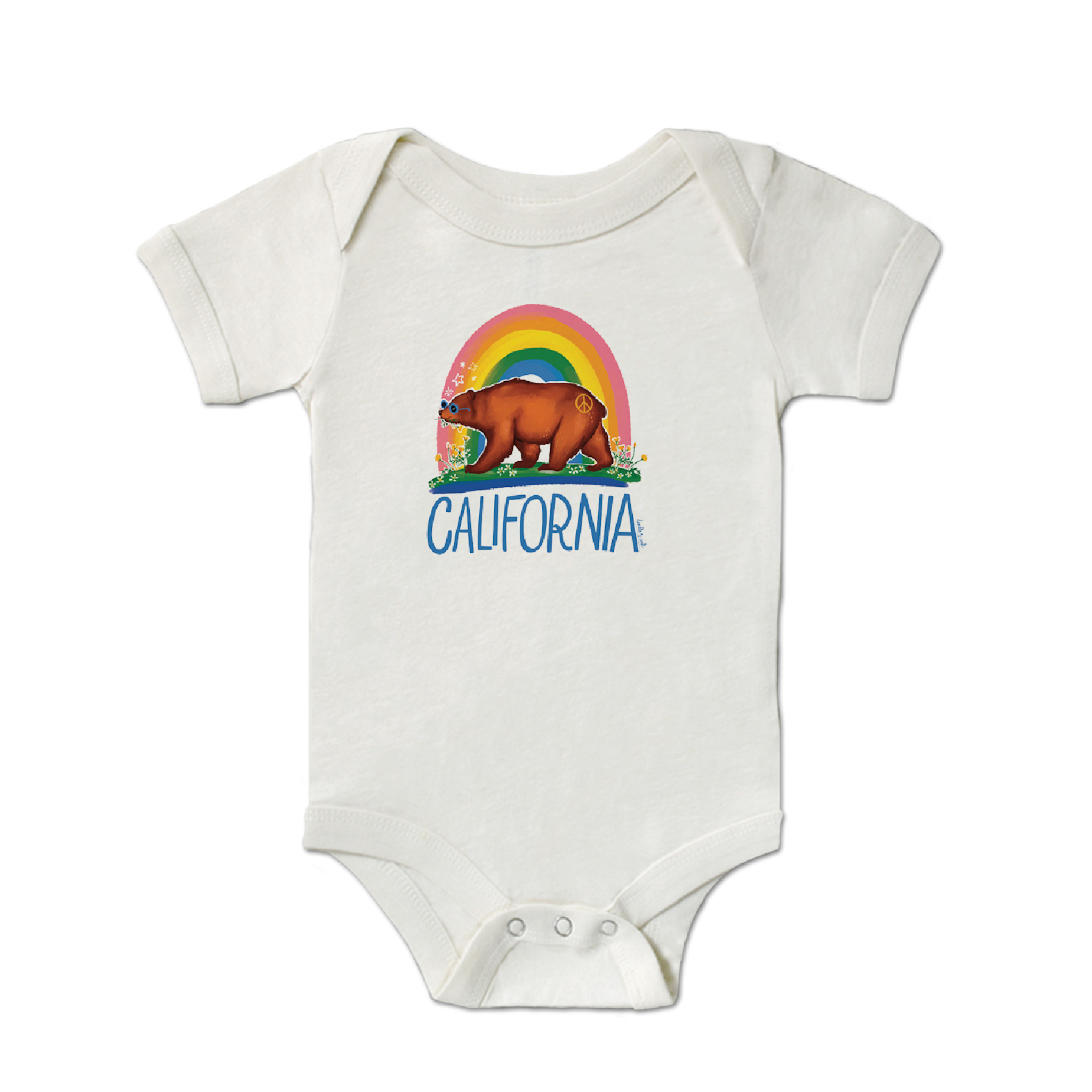 Good Vibes Bear Onesie, Cream