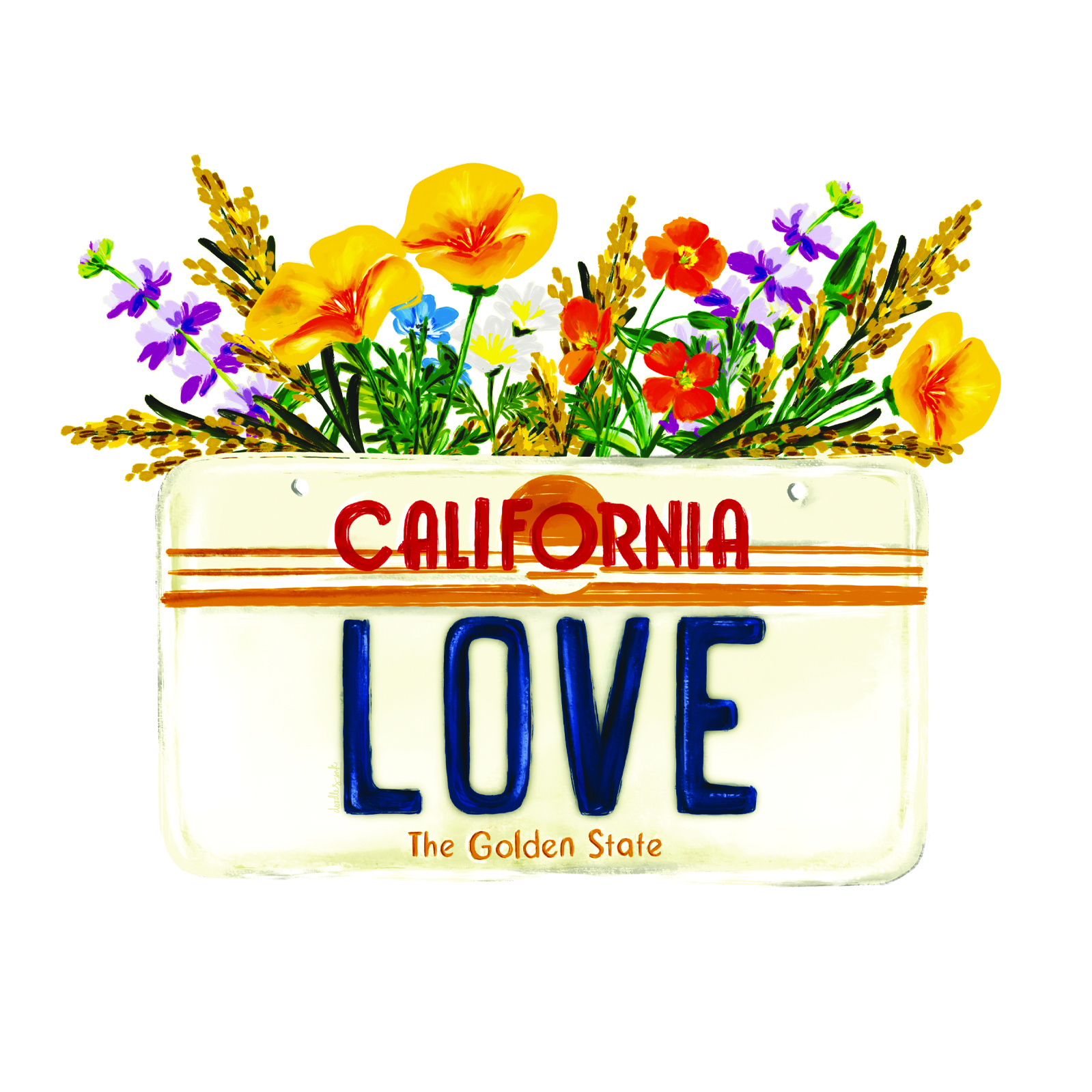 CA Love License Plate Book Bag