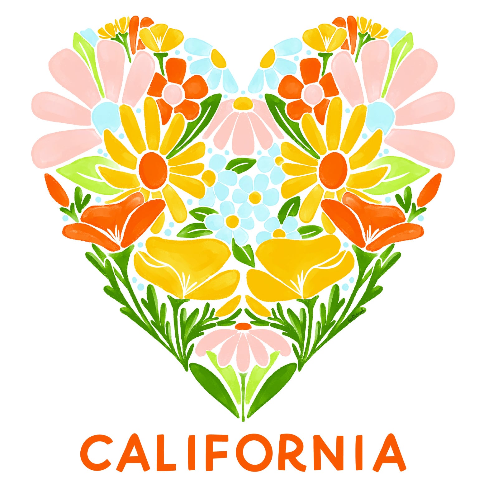 California Love Blooms Beach Bag