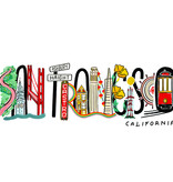 San Francisco Landmark Lettering  Beach Bag