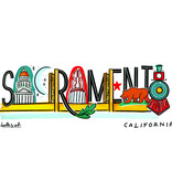 Sacramento Landmark Lettering  Beach Bag
