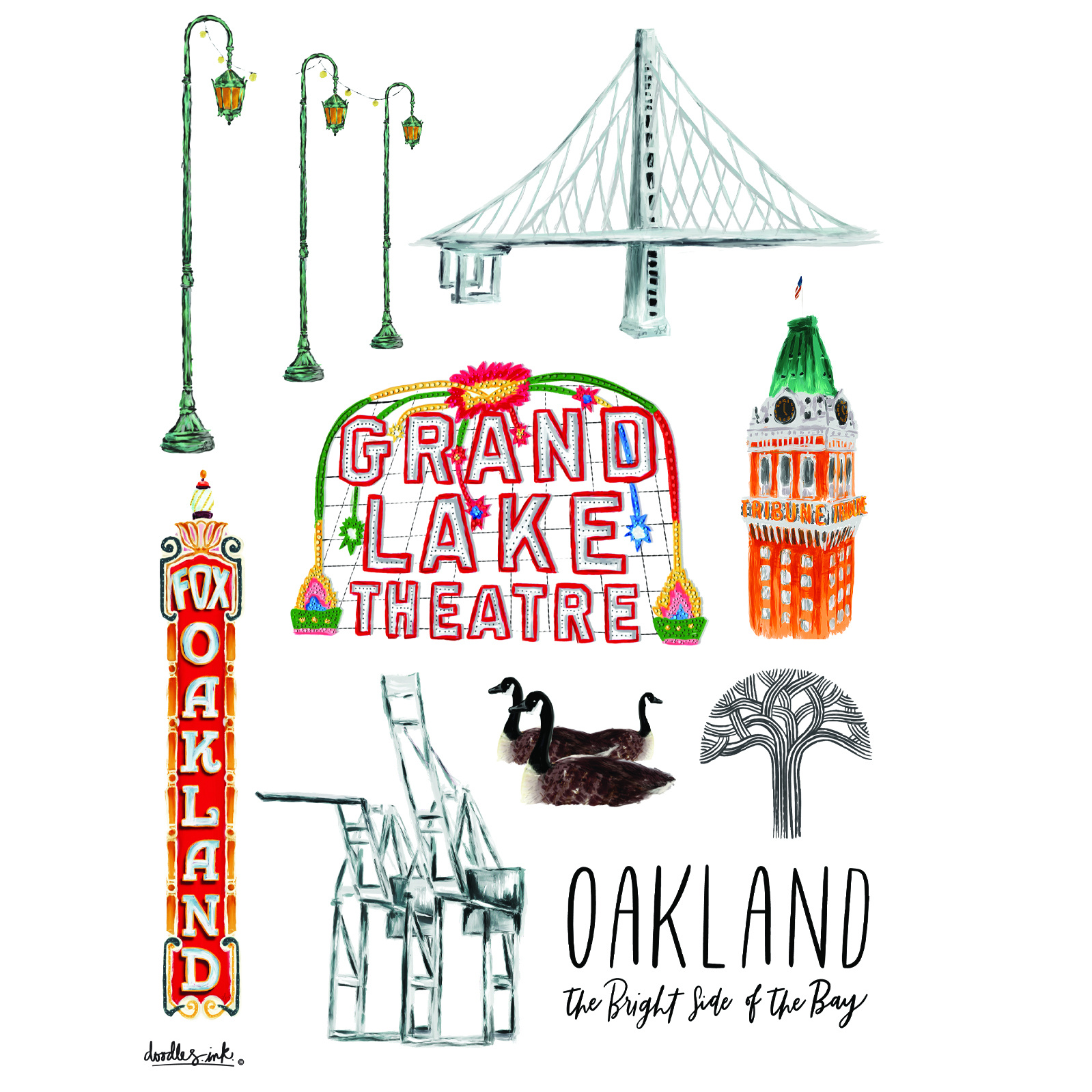 Oakland Collage Book Bag