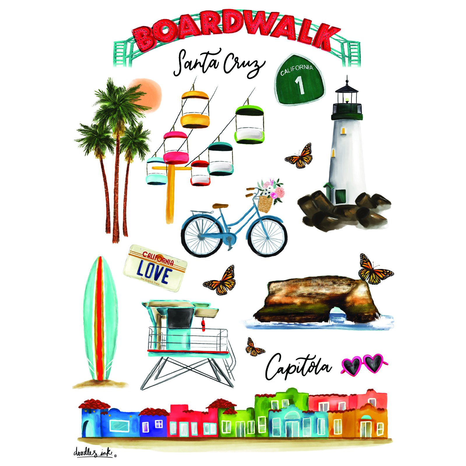 Santa Cruz Collage Book Bag