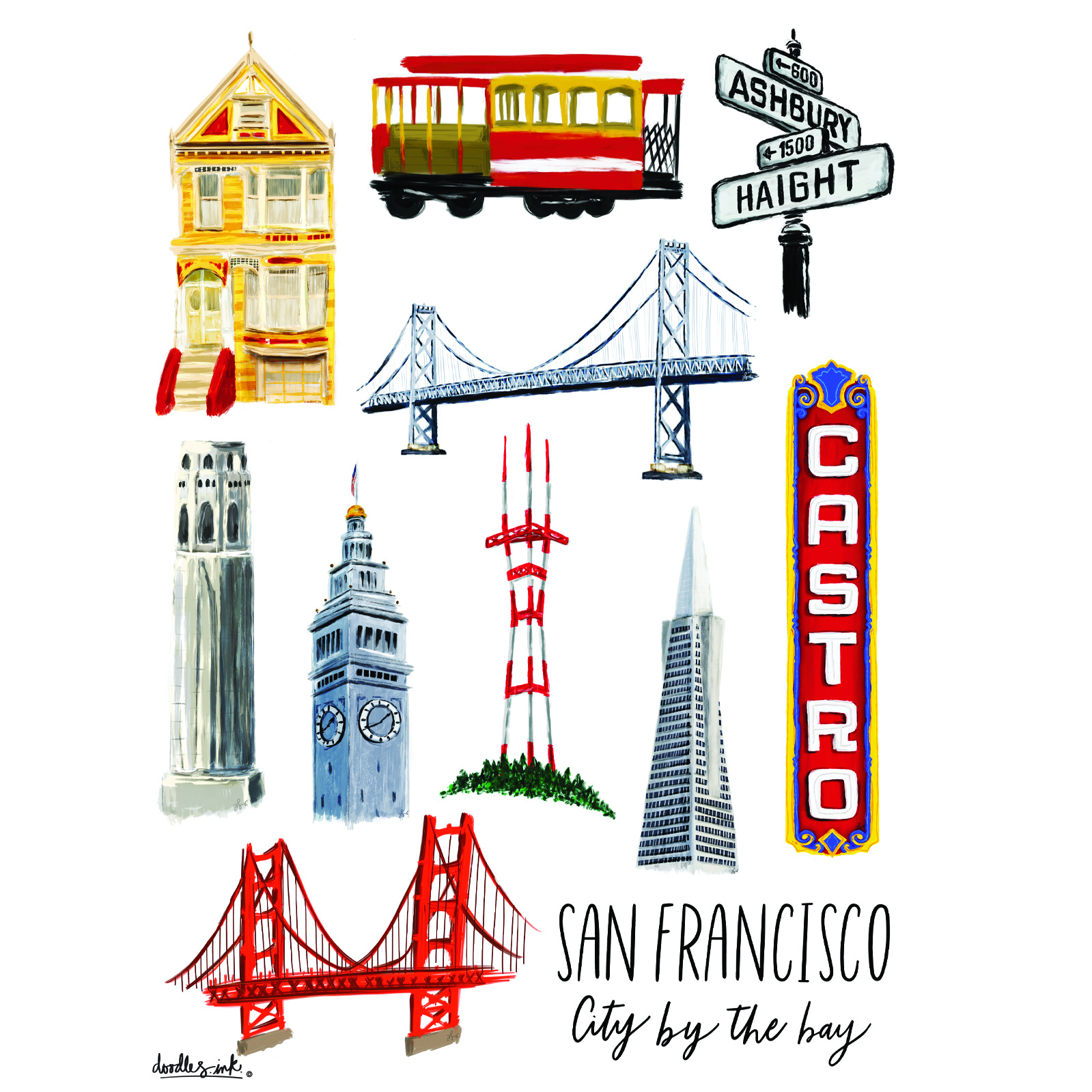 San Francisco Collage Book Bag