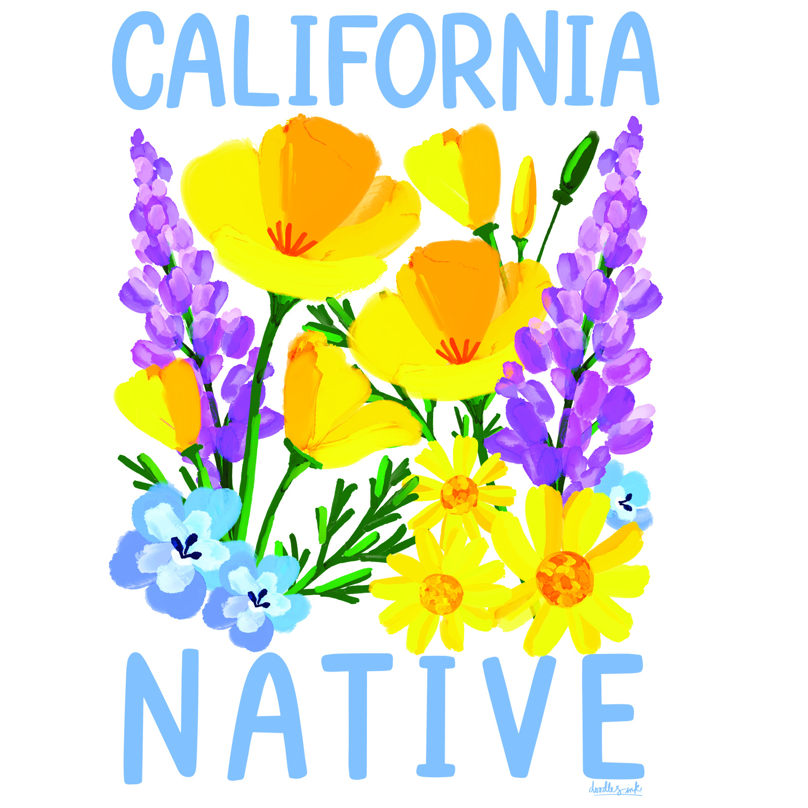 California Native Flowers Book Bag