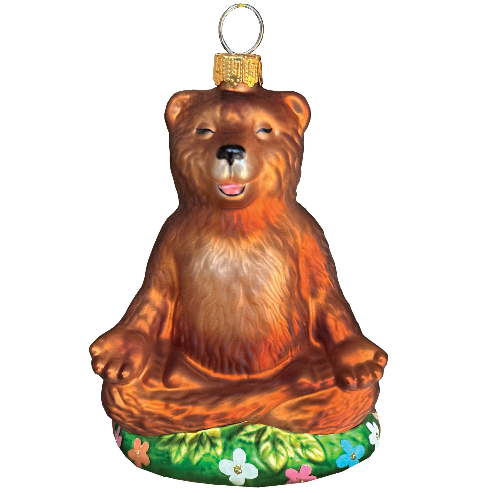 SF Mercantile Zen Bear Glass Ornament